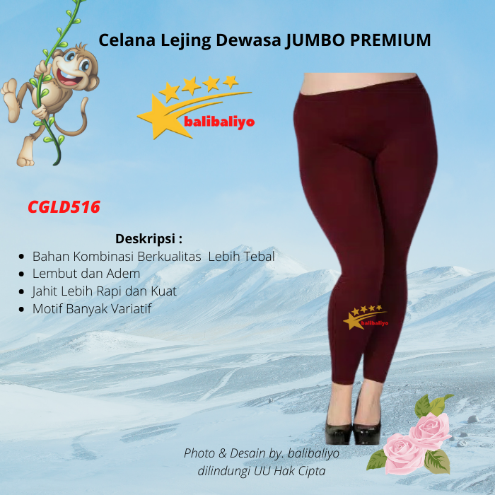Gambar Celana Legging Panjang PREMIUM Wanita Dewasa dan Lejing JUMBO Polos dari Balibaliyo3 Kota Administrasi Jakarta Utara Tokopedia