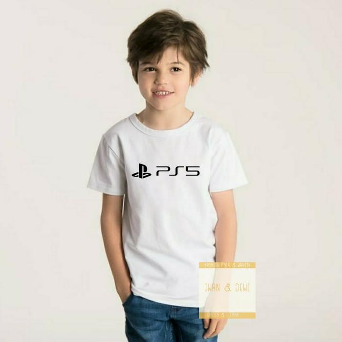 Gambar kaos baju anak Game PS 5 Logo keren/viral/putih_terbaru dari iwandewi Kab. Bandung Barat Tokopedia