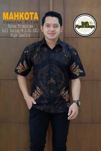 Gambar Batik Mahkota Kemeja Batik Pria Lengan Pendek by Ngudi Rahayu dari Klambiku batik Kota Surakarta 1 Tokopedia
