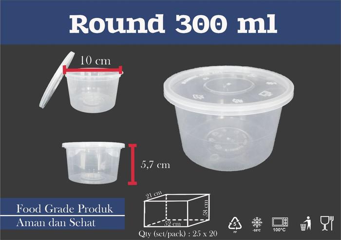 Gambar (25pcs) MANGKUK PLASTIK 300 ML/BOWL/KOTAK MAKAN/THINWALL/CUP PLASTIK dari Bebek B3Jo Kota Tangerang Tokopedia