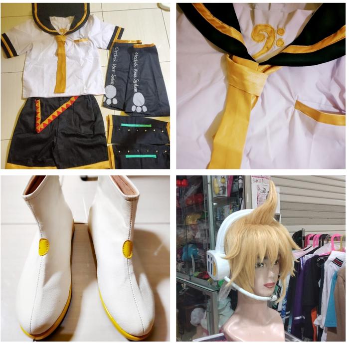 Gambar Kagamine len vocaloid wig costume sepatu cosplay fullset dari Celestine.Shoppu Kab. Bogor Tokopedia