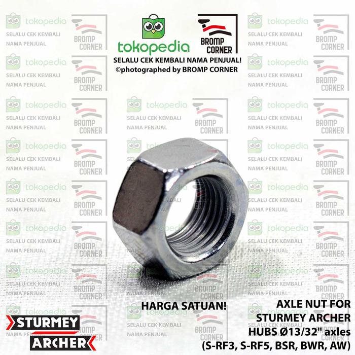 Gambar AXLE NUT 13/32" x 8mm MUR AS BELAKANG STURMEY ARCHER HUB dari BROMP CORNER Kota Tasikmalaya Tokopedia
