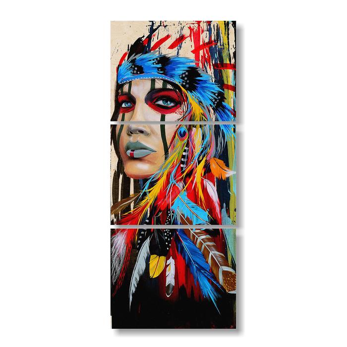 Gambar Lukisan Kanvas Printing Set of 3 Indian 50 x 120 cm dari envie shop and gallery Kota Tangerang Selatan Tokopedia