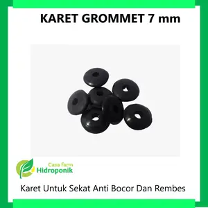 Karet Grommet 7 mm untuk Hidroponik, Sekat anti bocor, dan rembes