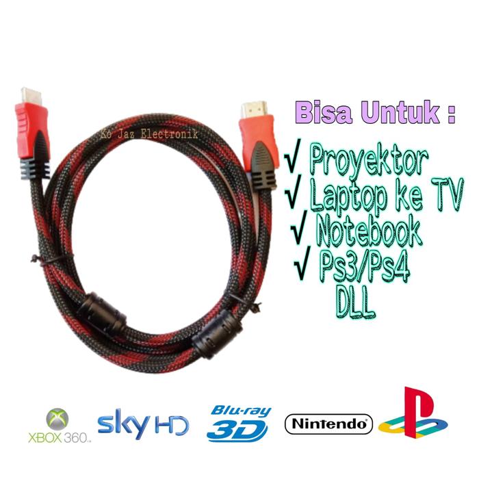Gambar kabel HDMI to HDMI kabel serat jaring 1.5 m dari Ko Jaz Elektronik Kota Surabaya Tokopedia