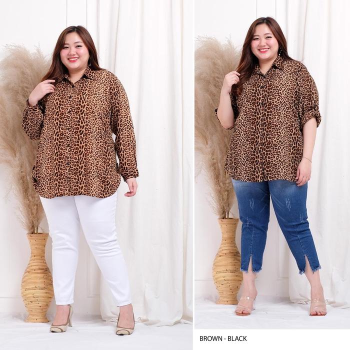 Gambar Kemeja Wanita Rayon Motif Leopard size M-L LD 94 cm dari Big Supplier TOP Kota Administrasi Jakarta Pusat Tokopedia