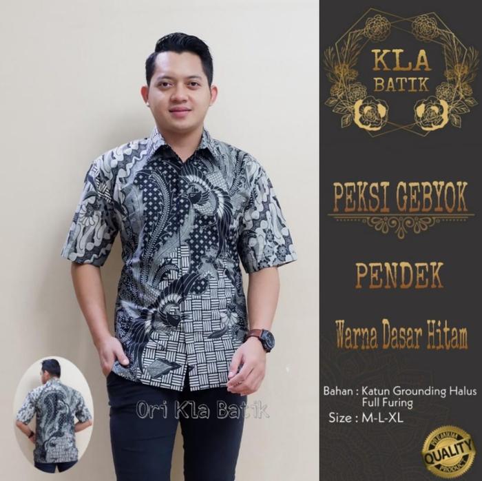 Gambar Batik Peksi Gebyok Kemeja Batik Pria Lengan Pendek by KLA dari Klambiku batik Kota Surakarta Tokopedia