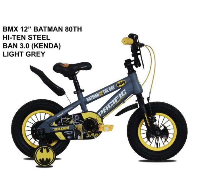 Gambar Bmx 12 pacific hotshot batman 8.0 ban 3.0 sepeda anak 80TH dari Lautan Sepeda Jakarta Barat Tokopedia