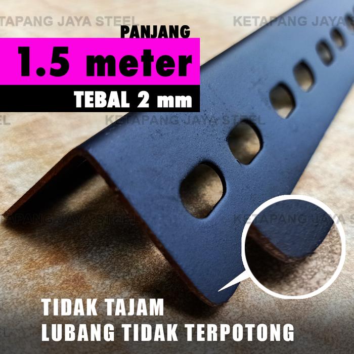 Gambar siku lubang 2 mm, 1.5 meter Hitam BAGUS dan MURAH!! dari ketapang jaya steel Kab. Serang Tokopedia