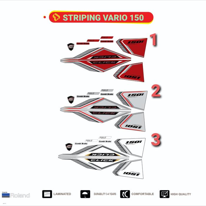 Gambar Striping list vario 150 thailook click dari paletooutlet Kab. Bandung Tokopedia