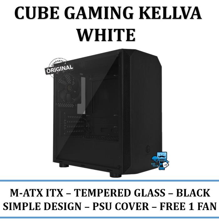 Gambar Casing PC Cube Gaming Kellva Black - M-ATX - TEMPERED GLASS dari Das Livia Computer Kota Administrasi Jakarta Pusat Tokopedia