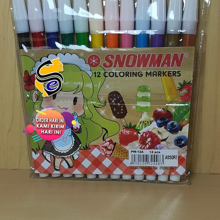 Gambar Spidol 12 Warna / Spidol Menggambar Dan Spidol Mewarnai Mek Snowman dari Semart Komputer &amp; Stationery Kota Depok Tokopedia