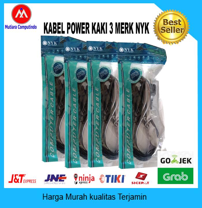 Gambar KABEL POWER ADAPTOR CHARGER LAPTOP 3 LUBANG MERK NYK dari Mutiara Computindo Kab. Bekasi Tokopedia