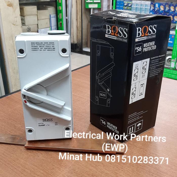 Gambar ISOLATION SWITCH WEATHER PROTECTED IP56 3P 20A WPT20 BOSS dari EWP Electrical Work Partners Kota Administrasi Jakarta Pusat Tokopedia