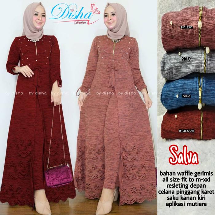 Gambar New Salva Set Setelan Celana Wanita Atasan Long Slit baju Cantik Modis dari ILYASSA SHOP SOLO Kota Surakarta Tokopedia