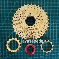 Gambar sprocket gold sproket 8 ztto speed 11-32T 11T - 32T dari jayabicycle Kota Bandung 2 Tokopedia
