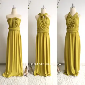 Multiway convertible infinity dress bridesmaid / maternity lemon green