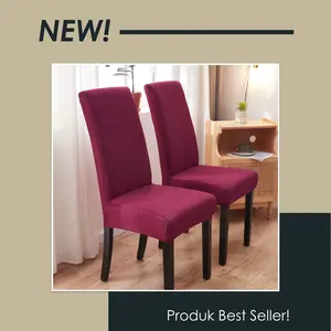 Sarung Kursi Meja Makan Red Grid Bahan Halus Lembut Adem Murah