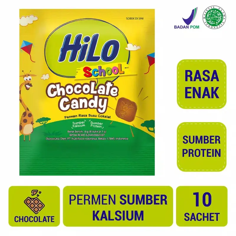 Hilo School Chocolate Candy permen coklat susu 10's 0