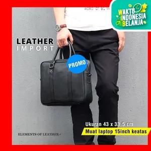 Tas kerja pria - tas kantor pria - tas selempang kulit pria black 2