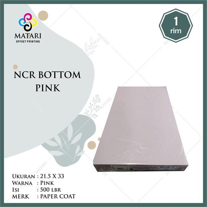 Gambar Kertas NCR Carbonless Paper Bottom Warna Ukuran F4 / Folio - Merah Muda dari Matari Bandung Kota Bandung 2 Tokopedia