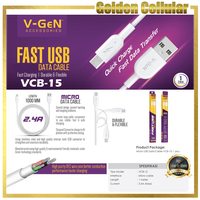 Gambar V-Gen Vgen VCB-15 Kabel Charger Kabel Data Micro USB Fast Charging - Hitam dari Golden Celluler Kota Administrasi Jakarta Pusat 2 Tokopedia