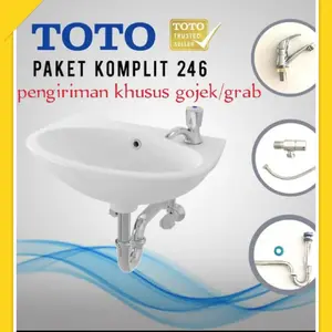 Wastafel TOTO LW246J kompliit Kran TOTO T205 MB (Cold Only)