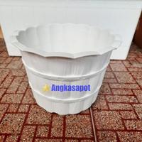 Gambar Pot Bunga Tanaman Kayu 25 cm - Putih dari Angkasapot Kota Tangerang 3 Tokopedia