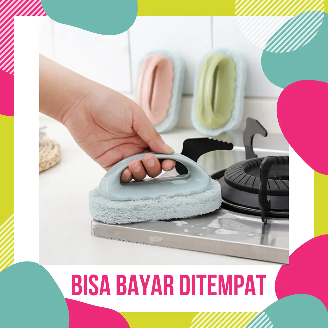 Sikat Peralatan Perlengkapan Dapur Kamar Mandi Spons Mempunyai Gagang