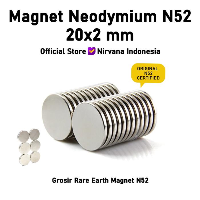 Gambar MAGNET NEODYMIUM N52 SUPER STRONG 20x2 mm GROSIR dari Nirvana Indonesia Yoga Kota Medan Tokopedia