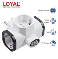 Gambar LOYAL T Arde Steker + Saklar Lampu Colokan Cabang 3 Lubang LY-912SK dari Britplaza Kota Depok 2 Tokopedia