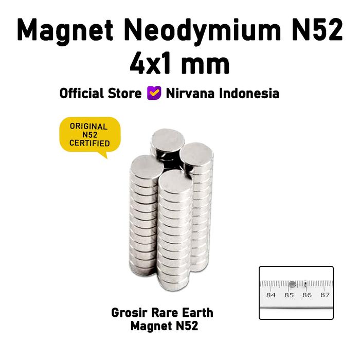 Gambar MAGNET NEODYMIUM N52 SUPER STRONG 4x1 mm GROSIR dari Nirvana Indonesia Yoga Kota Medan Tokopedia