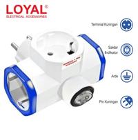 Gambar LOYAL T Arde Steker + Saklar Lampu Colokan Cabang 3 Lubang LY-912SK dari Britplaza Kota Depok 4 Tokopedia