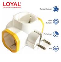 Gambar LOYAL T Arde Steker + Saklar Lampu Colokan Cabang 3 Lubang LY-912SK dari Britplaza Kota Depok 3 Tokopedia