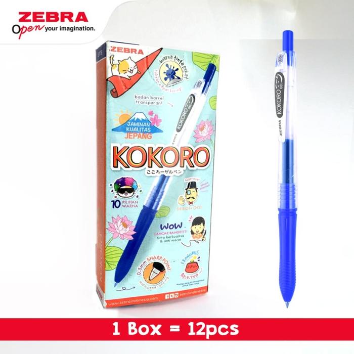 Gambar ZEBRA KOKORO GEL 05 BLUE 1 LUSIN dari Asaba Stationery Kota Administrasi Jakarta Pusat Tokopedia