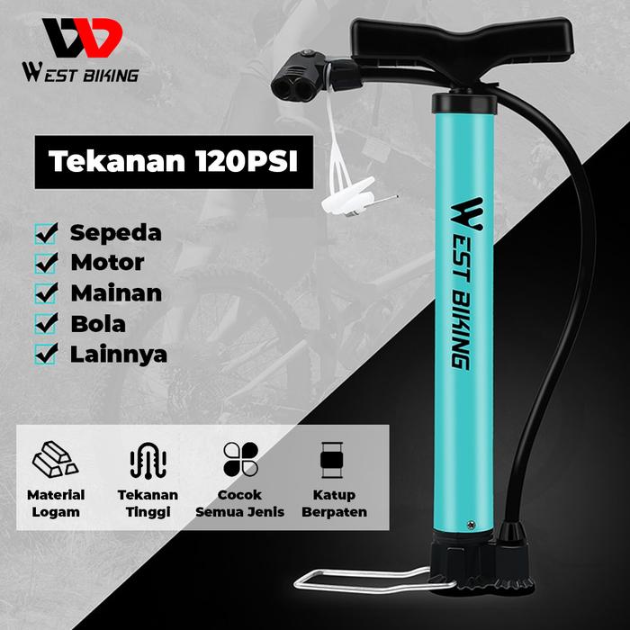 Gambar Pompa Sepeda 120 psi Bike Air Pump Alluminuim West Biking B4405 dari West Biking Indonesia Jakarta Utara Tokopedia