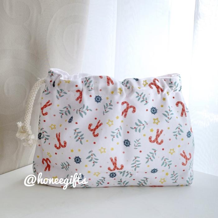 Gambar Pouch natal xmas tas serut hampers bungkus dompet goodie bag gift kado dari Honee Gifts Jakarta Barat Tokopedia