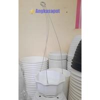 Gambar Pot Gantung Bunga Tanaman Enoki - 6, Putih dari Angkasapot Kota Tangerang 2 Tokopedia