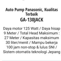 Gambar Panasonic Pompa Air GA-130JACK 125Watt & 9Meter Bisa Sebagai Pendorong Toren dan Hisap Sumur Garansi 3Tahun dari Sein Jaya Shop Kota Bekasi 3 Tokopedia