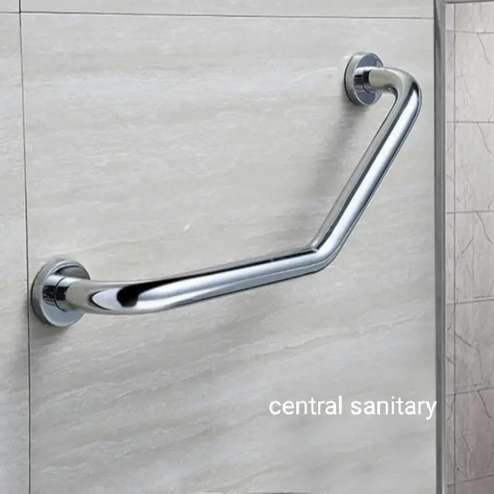 pegangan kamar mandi L handle kloset grab bar siku stainless 50 cm