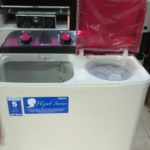 Mesin Cuci 2 Tabung Sanyo Aqua 8kg QW 880 XT hijab series Sidoarjo 1