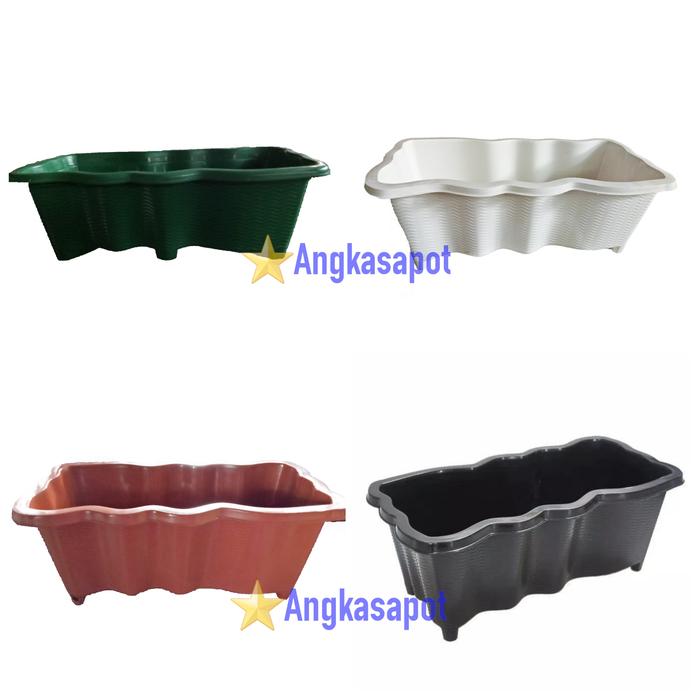 Gambar Pot Bunga Tanaman Persegi Panjang SGP 01 - Putih dari Angkasapot Kota Tangerang Tokopedia