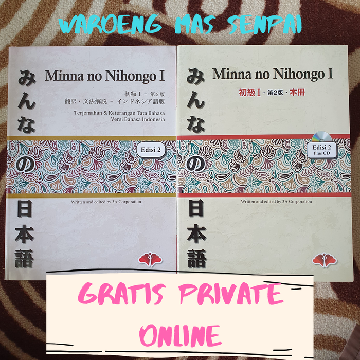 Gambar Buku Bahasa Jepang Minna No Nihongo 1 Paket dari Warung Mas Senpai Kab. Cilacap Tokopedia