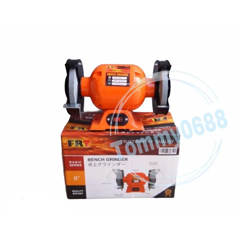Mesin Gerinda Duduk 6" FRT Grinda Bench Grinder 200MM Mesin Ungkal Body Besar Cocok Untuk Kerajinan Tangan