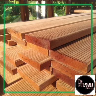 Gambar Decking Asli Kayu Bengkirai Batangan Panjang 50cm - 60cm lebar 9cm - 60cm dari Thepurnamashop Kab. Bogor 5 Tokopedia