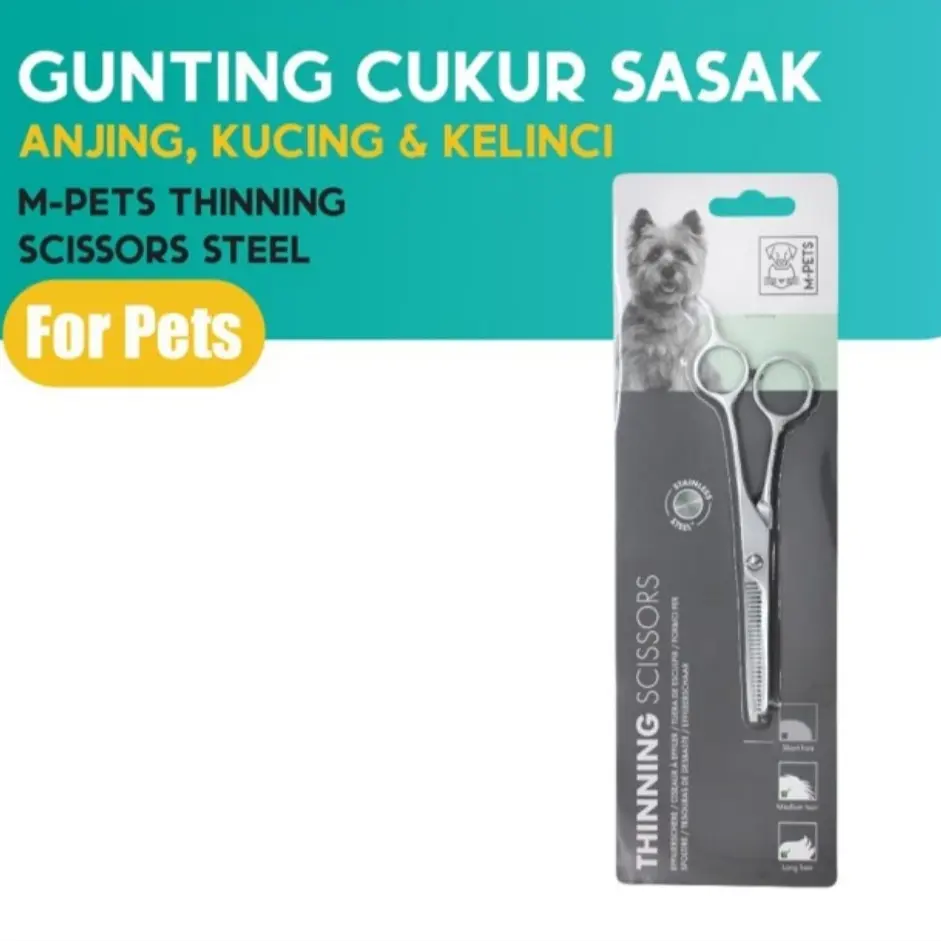 M-Pets Thinning Scissors Steel / Gunting Sasak Anjing Kucing