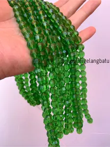 kristal bola dunia cutting 10mm Green quartz hijau kuarsa ceko bulat
