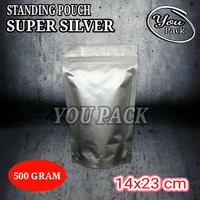 Gambar STANDING POUCH SUPER SILVER 500 GRAM KEMASAN KOPI-BUBUK-SNACK dari You Pack Kota Surabaya 1 Tokopedia