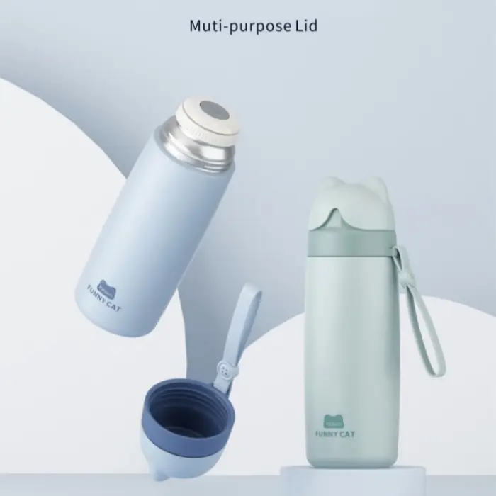 Gambar THERMOS / BOTOL MINUM ANTI TUMPAH XW F-4031 FLASK 350ML STAINLESS 304 - Biru Muda dari Orinoco Smart Living Kota Bogor 5 Tokopedia