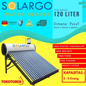 SOLAR WATER HEATER SWH SOLARGO 120 LITER GARANSI 5 TAHUN FREE PASANG